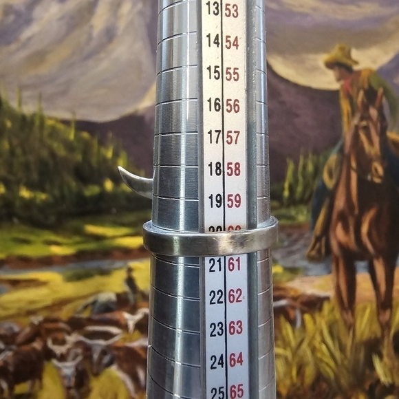 Sterling Silver Signed Bull Cow Steer Skull Turquoise Statement Ring - Picture 5 of 9